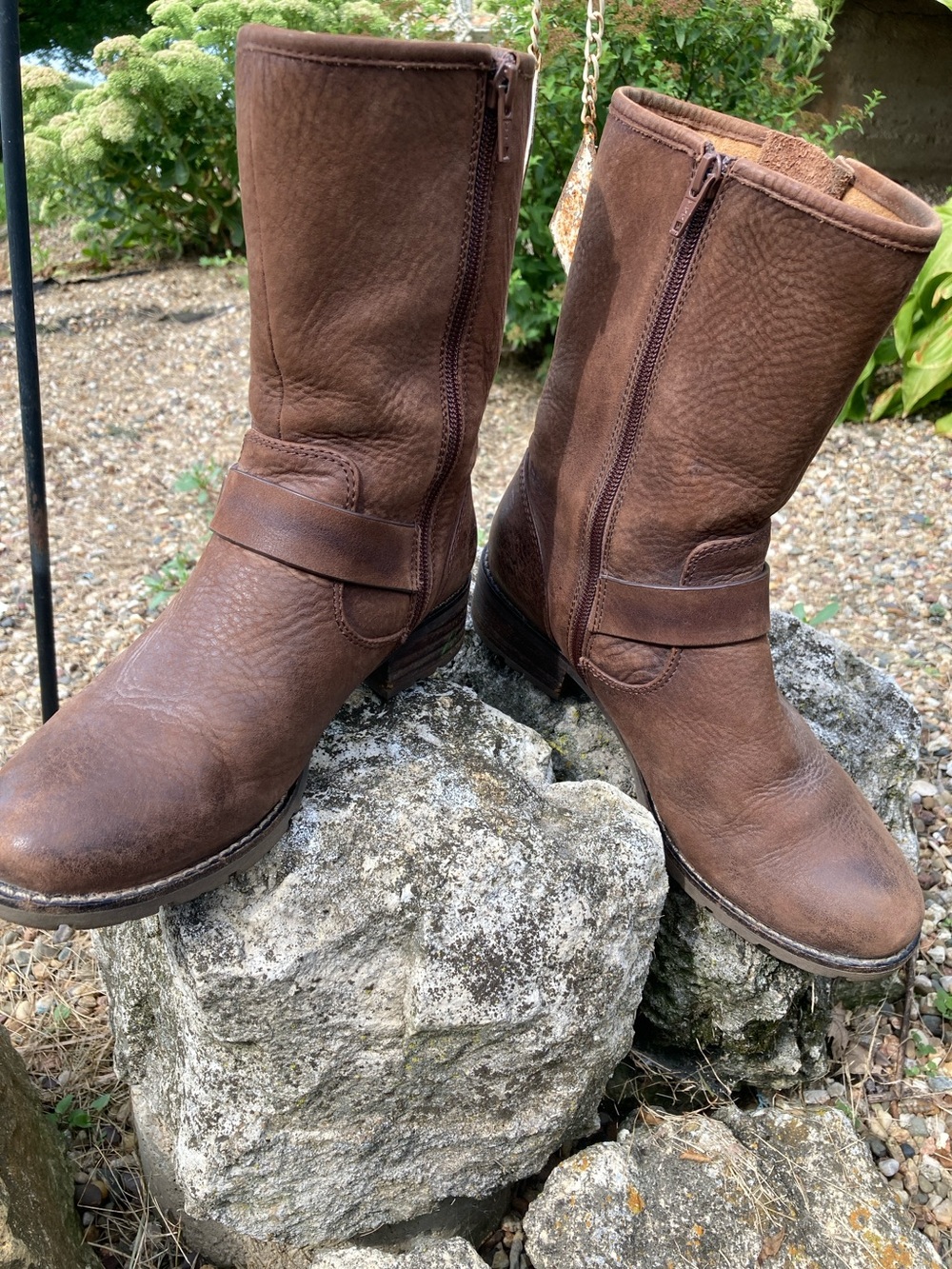 Sofft Size 7.5 Belmont brown leather mid calf moto engineer style boot - Picture 2 of 11